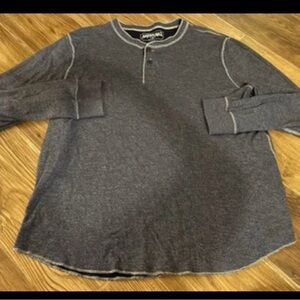 American Eagle Outfitters Charcoal/Blue Henley Shirt